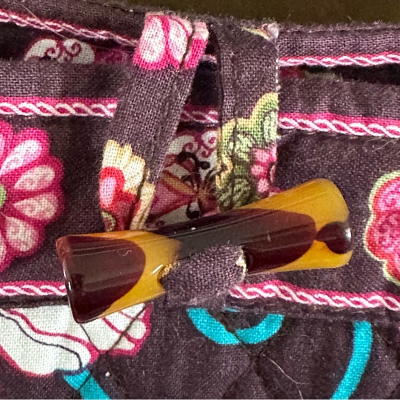 Vera Bradley Tote Bag Mod Floral Pink Button Closure - Picture 2 of 8